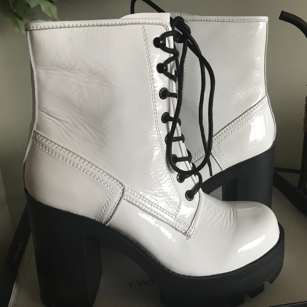 Windsor Smith White Combat Platform Boot
